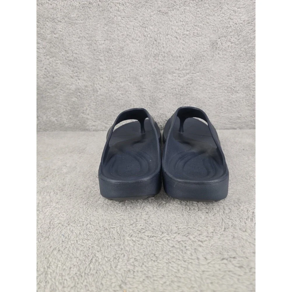 Aetrex Mens Size 13 Navy Blue Thong Sandals Orthotic Comfort Flip Flops Water...